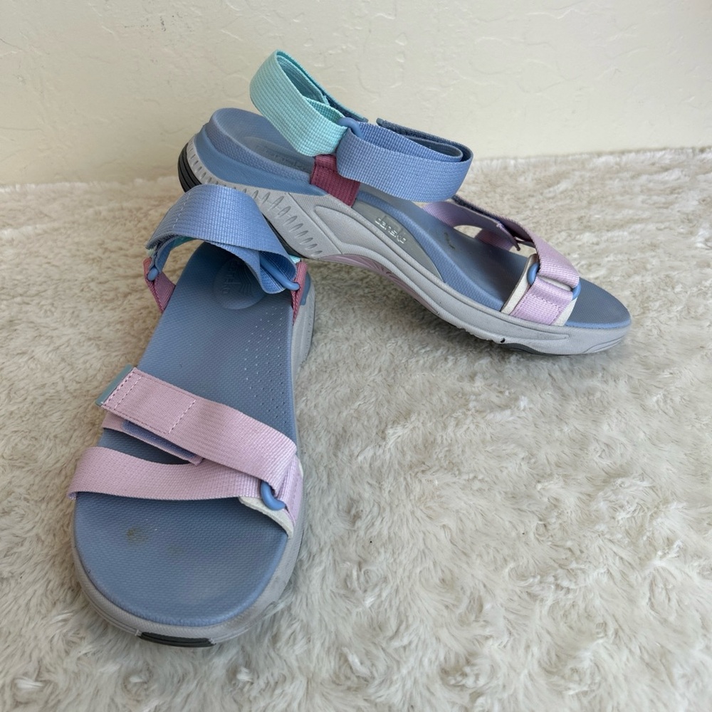 DANSKO Racquel Sport Sandals In A Sky Webbing Color Sz 39 Women’s